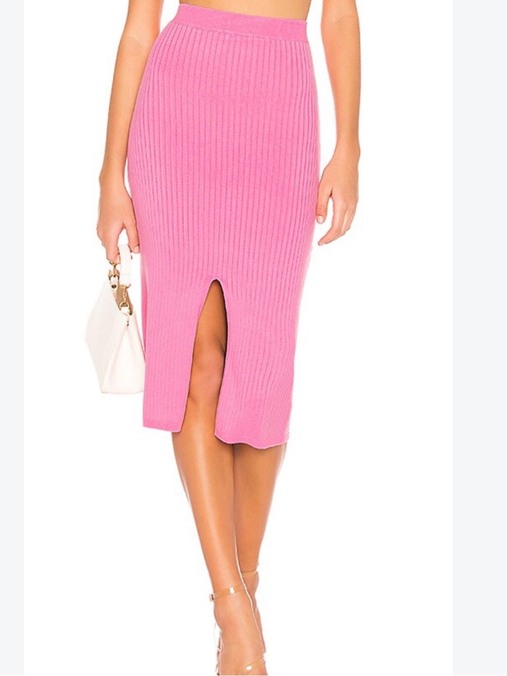 Free people Skyline Midi Ribbed Skirt pink L